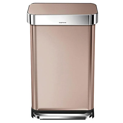simplehuman Liner Pocket Pedal Bin, Rose Gold, 45L simplehuman Liner Pocket Pedal Bin, Rose Gold, 45L
